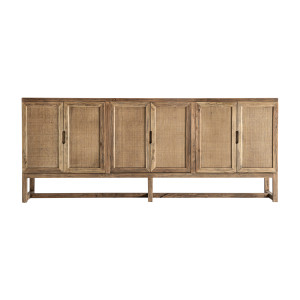 Aparador Byremo de estilo contemporáneo, fabricado en madera de olmo en color marrón.