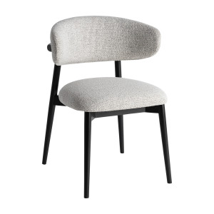 Silla Erlec de estilo contemporáneo, fabricado en madera de arce en color negro, combinado con poliéster en color gris.
