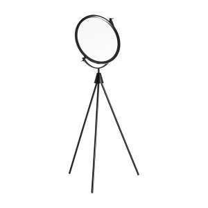 Lámpara de pie Mae de estilo industrial, fabricado en hierro en color negro, combinado con acrílico. Producto desmontable.