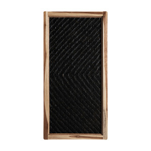 Panel decorativo Phil de estilo boho, fabricado en ratán en color negro.