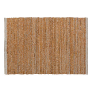 Alfombra Kokue de estilo clásico, fabricado en yute en color tonos en marrón, combinado con lana y algodón.