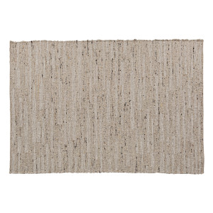 Alfombra Tsure de estilo clásico, fabricado en lana en color beige, combinado con algodón.