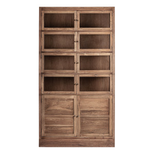 Vitrina Helmond de estilo rústico, fabricado en madera recuperada en color marrón.