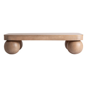 Mesa de centro Bocksberg de estilo contemporáneo, fabricado en madera de mango en color marrón claro. Producto desmontable.