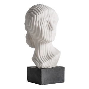 Busto Lisa de estilo contemporáneo, fabricado en resina en color blanco en color negro.