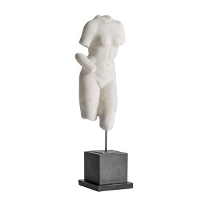 Busto Letha de estilo contemporáneo, fabricado en resina en color blanco en color negro. Producto desmontable.