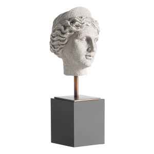 Figura decorativa Helena de estilo contemporáneo, fabricado en resina en color blanco roto en color negro. Producto desmontable.