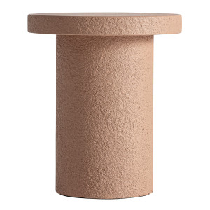 Mesa de centro Banfe de estilo contemporáneo, fabricado en cemento en color terracota, combinado con madera dm.