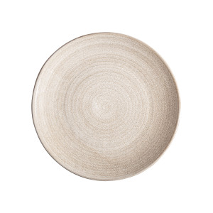 Plato Mulcey de estilo art deco, fabricado en porcelana en color beige.