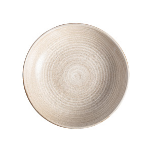 Plato Murcey de estilo art deco, fabricado en porcelana en color beige.