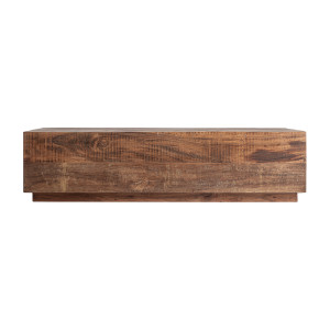 Mesa de centro Selby de estilo rústico, fabricado en madera recuperada en color marrón con acabado natural.