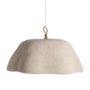Lámpara de colgar Liessel de estilo contemporáneo, fabricado en resina en color crema.