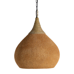 Lámpara de colgar Swolgen de estilo boho, fabricado en resina en color terracota.