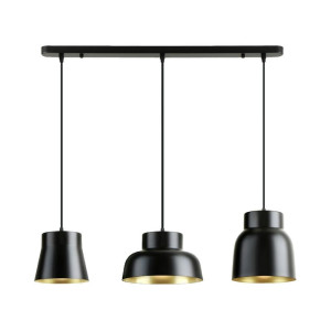 I3-VULCANO- LAMPARA 3L -NEGRO/ORO