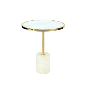 MESA AUX.·DEKALA·BLANCO/ORO Ø46