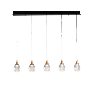 CORINA- LAMPARA 5L NEGRO-COBRE