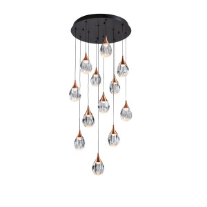 CORINA- LAMPARA 12L NEGRO-COBRE