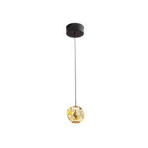 ZARIA- LAMP 1L- NEGRO/BRONCE/AMBAR