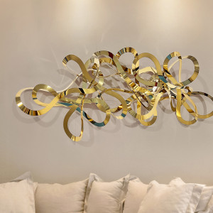 MEDUSA-ESCULTURA PARED-ACERO DORADO