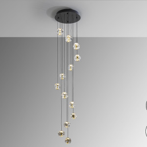 ZARIA-LAMP 13L- NEGRO/ORO/TRANSP D60 DIM
