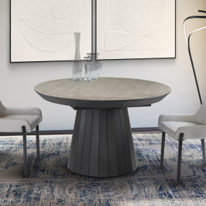 KORIA -MESA COMEDOR- PIEDRA/NEGRO