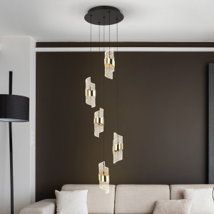 ILIADA- LAMPARA 5L NEGRO-ORO D30