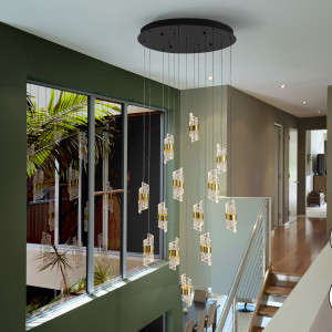 ILIADA- LAMPARA 13L NEGRO-ORO D70