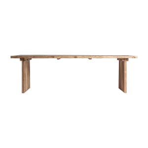 Mesa comedor omaha de estilo colonial, fabricado en madera de teka reciclada en color marrón. Producto desmontable.