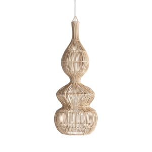 Lámpara de colgar Vialotte de estilo boho, fabricado en ratán en color marrón.