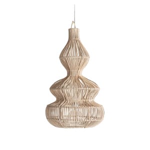 Lámpara de colgar Vialotte de estilo boho, fabricado en ratán en color marrón.