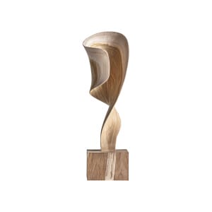 Figura decorativa blayen de estilo étnico, fabricado en madera de teka en color marrón claro.