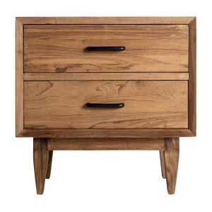 Mesita de noche cotard, en color marrón natural, de estilo nórdico. Fabricado en madera recuperada.
