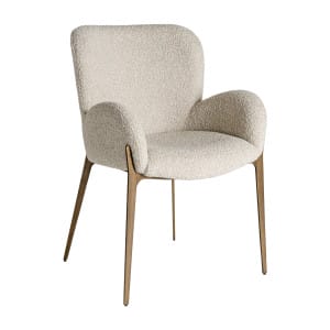 Silla Gerb de estilo art deco, fabricado en poliéster en color beige, combinado con hierro en color bronce con acabado desgastado. Producto desmontable.