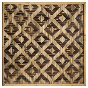 Panel decorativo ives de estilo boho, fabricado en bambú en color tonos en marrón.