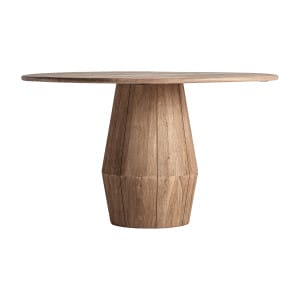 Mesa comedor jacquard, de estilo contemporáneo. Fabricado en madera de mango, en color marrón claro.