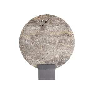 Aplique Jalhe de estilo art deco, fabricado en mármol en color gris, combinado con acero en color gris.