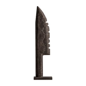 Escultura Waat de estilo étnico, fabricado en madera suar en color marrón.