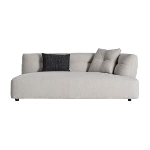 Sofá modular Brenod de estilo contemporáneo, fabricado en poliéster en color blanco roto, combinado con madera de alerce y espuma. Producto desmontable, desenfundable. Compatible con: 37246.