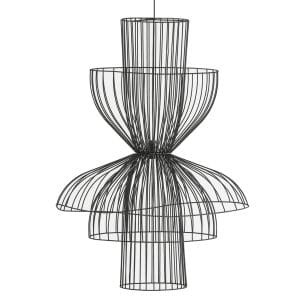 Lámpara de colgar Sealza de estilo art deco, fabricado en hierro en color negro.