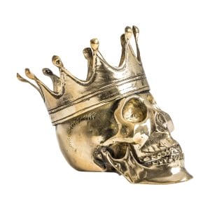 Figura decorativa Calavera de estilo art deco, fabricado en bronce en color bronce.