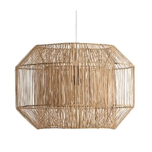 Lámpara de colgar Widnese de estilo contemporáneo, fabricado en ratán en color marrón.