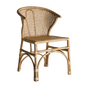 Silla Nalles de estilo boho, fabricado en ratán en color marrón.