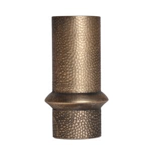 Jarrón redondo vesc de estilo art deco, fabricado en hierro en color oro.