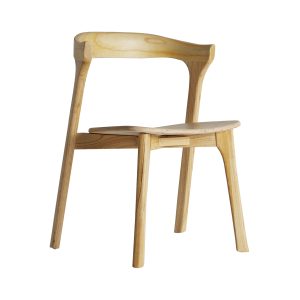 Silla Kuta de estilo clásico, fabricado en madera de olmo en color marrón, combinado con madera dm.