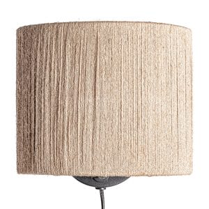 Aplique cuadrada khed de estilo boho, fabricado en yute en color marrón, combinado con hierro.