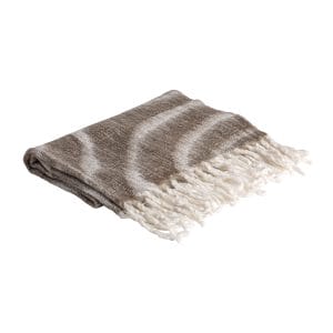 Plaid rectangular dunia de estilo vintage, fabricado en acrílico en color tonos en marrón, combinado con poliéster y lana.