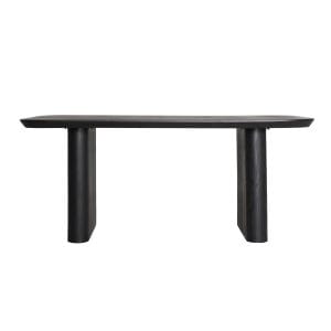 Mesa comedor rectangular rognes de estilo contemporáneo, fabricado en madera de abeto en color negro. Producto desmontable.