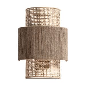 Aplique kaola de estilo boho, fabricado en hierro en color marrón, combinado con yute y cuerda.