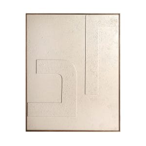Cuadro rectangular marin de estilo contemporáneo, fabricado en lienzo en color beige, combinado con madera de pino.