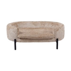 Cama mascotas Mai de estilo clásico, fabricado en poliéster en color marrón, combinado con acero inoxidable en color negro y espuma. Producto desmontable, desenfundable.